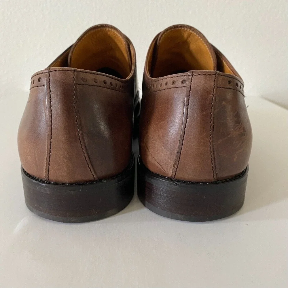 Sir Edward Oxford‎ Shoes Sz 10.5 Brown Leather Monk Strap Made in Italy